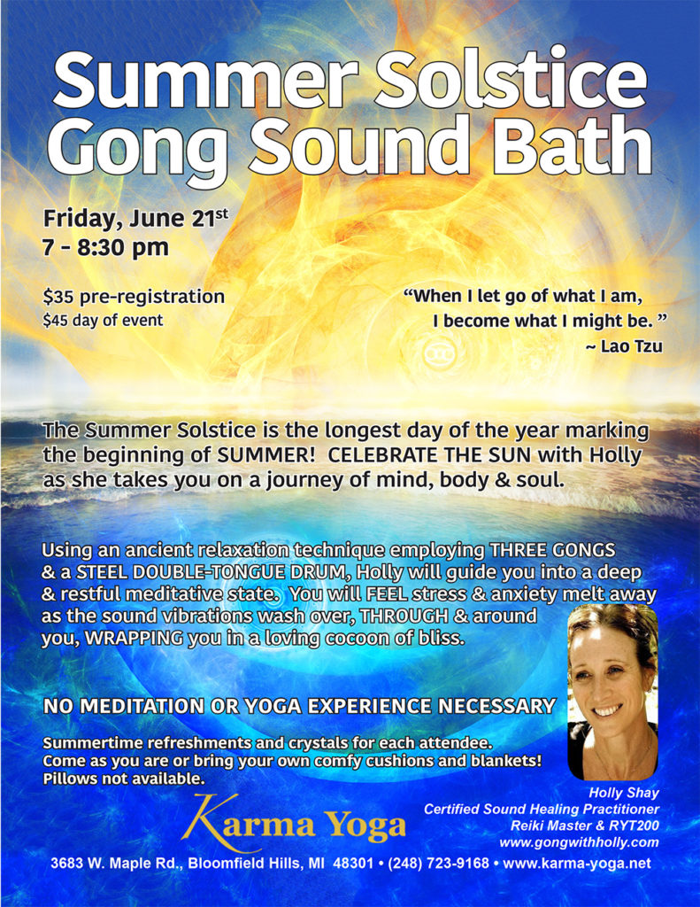 Summer Solstice Gong Sound Bath Holly Shay Certified Sound Healing Practitioner