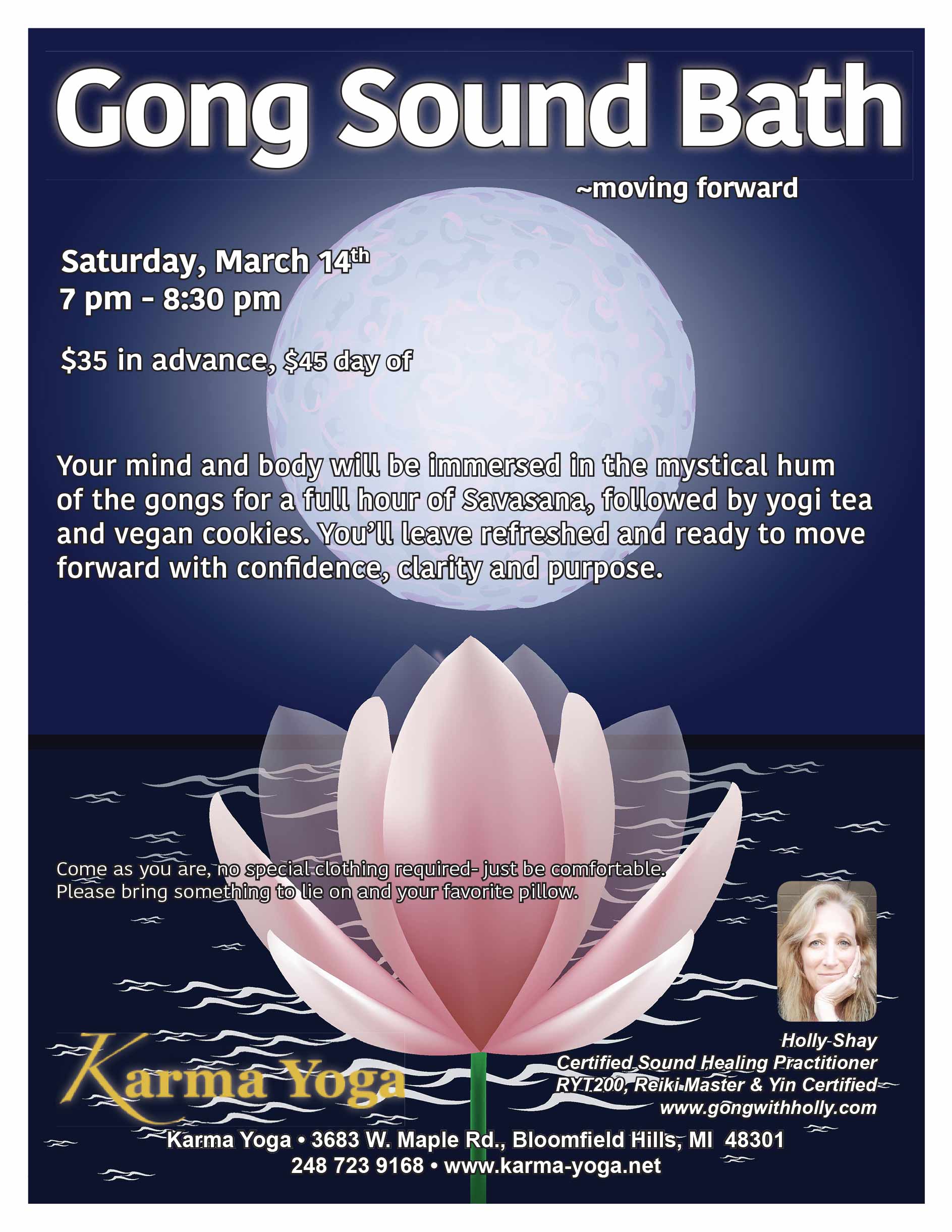 Gong Sound Bath March 14 Karma Yoga Bloomfield Hills