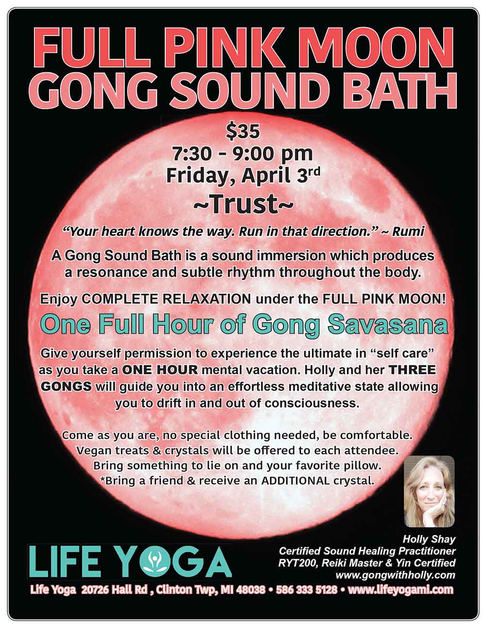 Full Pink Moon Gong Sound Bath