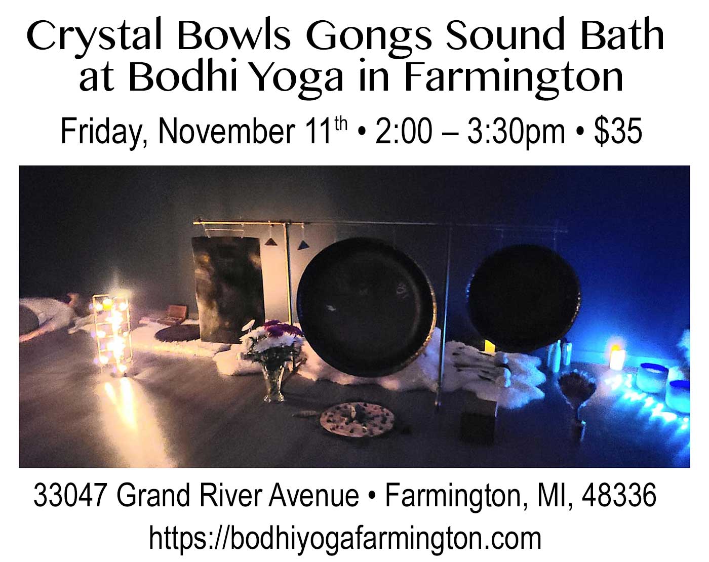 Crystal Bowls Gongs Sound Bath Bodhi Farmington